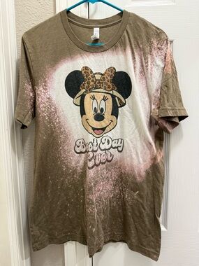 Bella Canvas Brown & Pink Minnie Mouse Graphic Tee